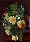Otto Didrik Ottesen A Still Life With Yellow Roses And Freesia painting